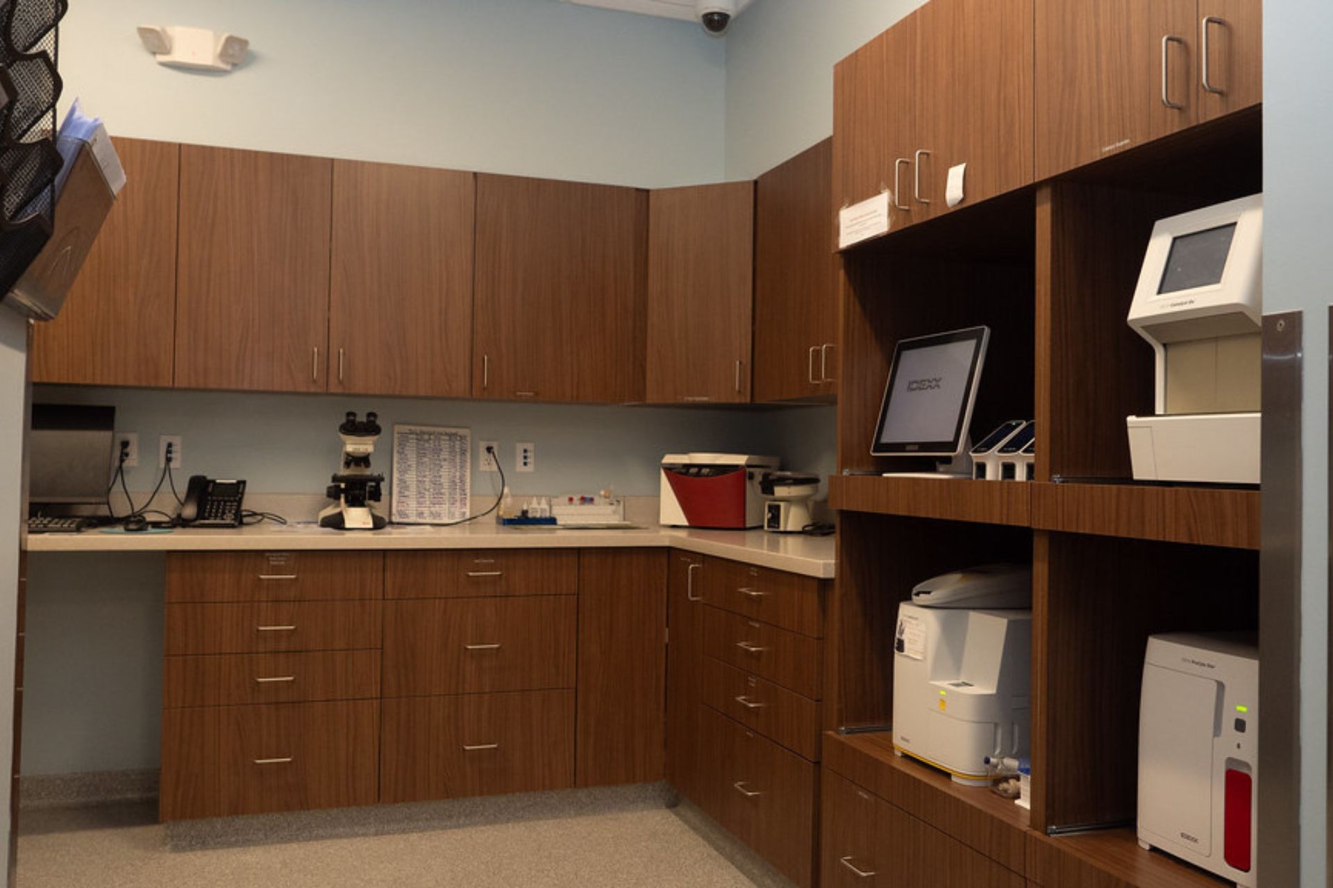 The in-house laboratory at Sugar River Animal Hospital